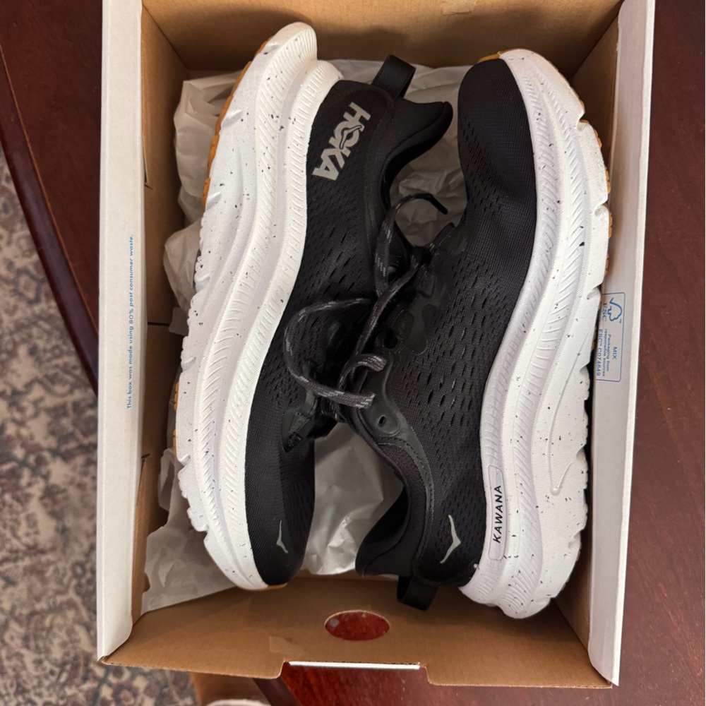 Hoka One One Black and White Kawana 2 Shoes